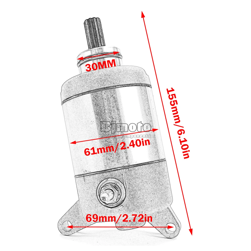 Anlasser für Yamaha YFZ450 YFZ450R 2004-2008 FZ6 FZ6R 2009-2017 YZF R6 YZF-R6 2006-2020 XJ6S Diversion 2C0-81890-00 – Detail 3