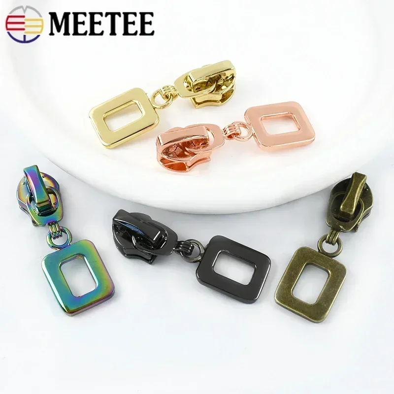 10-50Pc Meetee 5# Nylon Zipper Slider for Zippers Repair Kit Bag Closure Zip Puller Pocket Clothing Zips lock Sewing Accessories