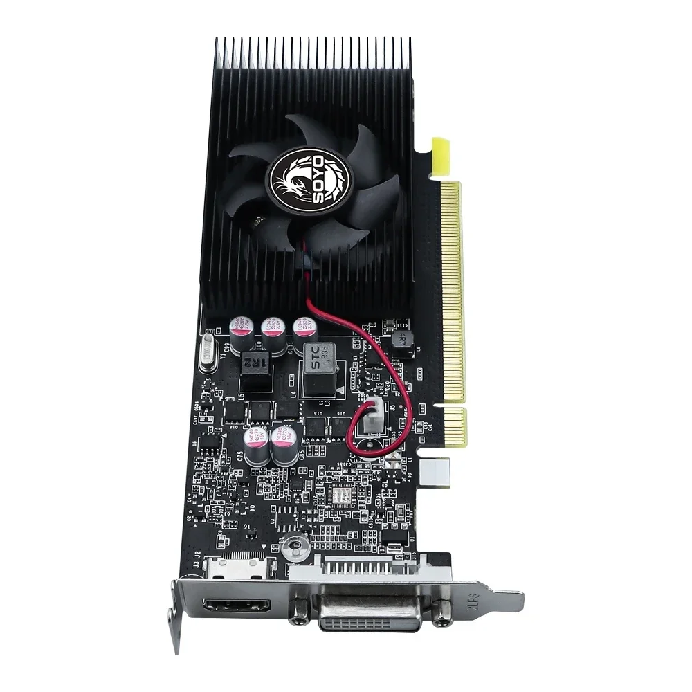 بطاقات الرسومات SOYO NVIDIA GT1030 2G GDDR5 64bit بطاقة الفيديو HDMI + DP + DVI لمكونات كمبيوتر ألعاب سطح المكتب GPU GT 1030