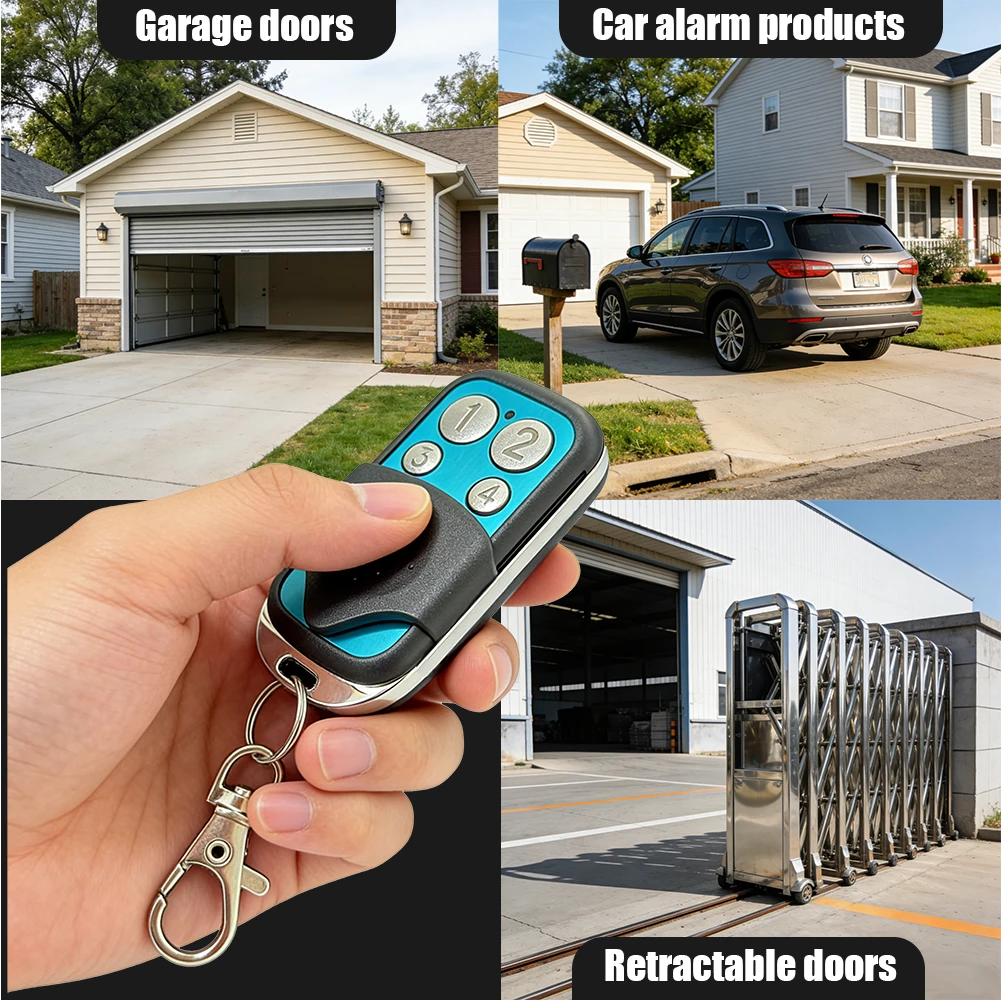 433MHz Fixed Code Barrier Gate Remote Duplicator 4‑Button Keychain for MOTOSTAR PROTECO ROGER TORMATIC FERPORT Access Control