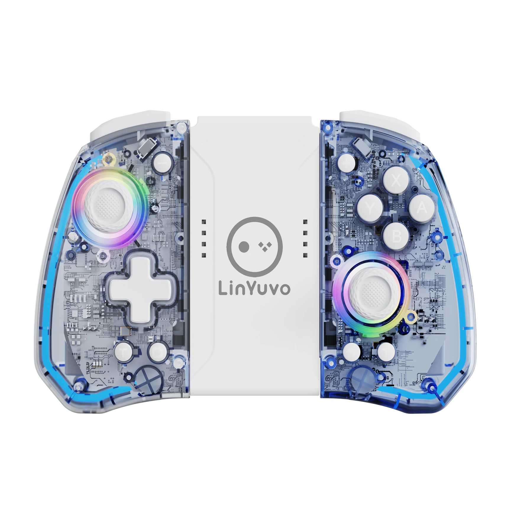 

LinYuvo for Switch Split Handle KS40 with Transparent Shell Colorful Light,Well-Designed Comfortable Grip KS40