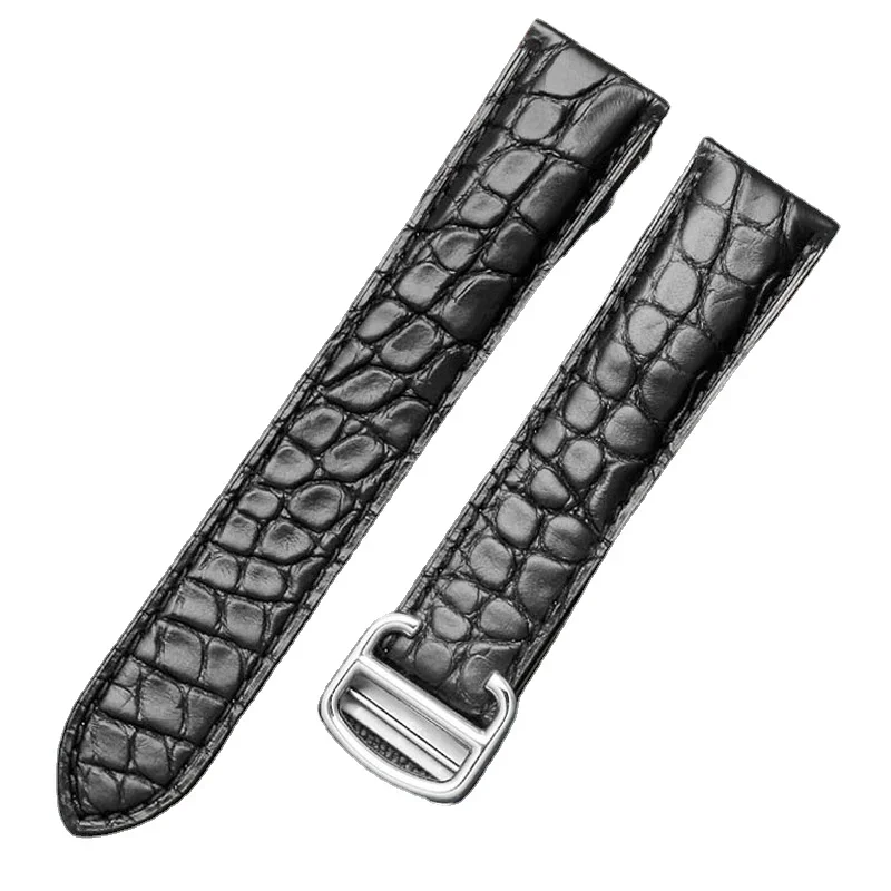 Crocodile Genuine Leather Watch Band For Cartier Tank Solo London Calibo Wear Comfortable Waterproof Watch Band 18 22 24mm Men