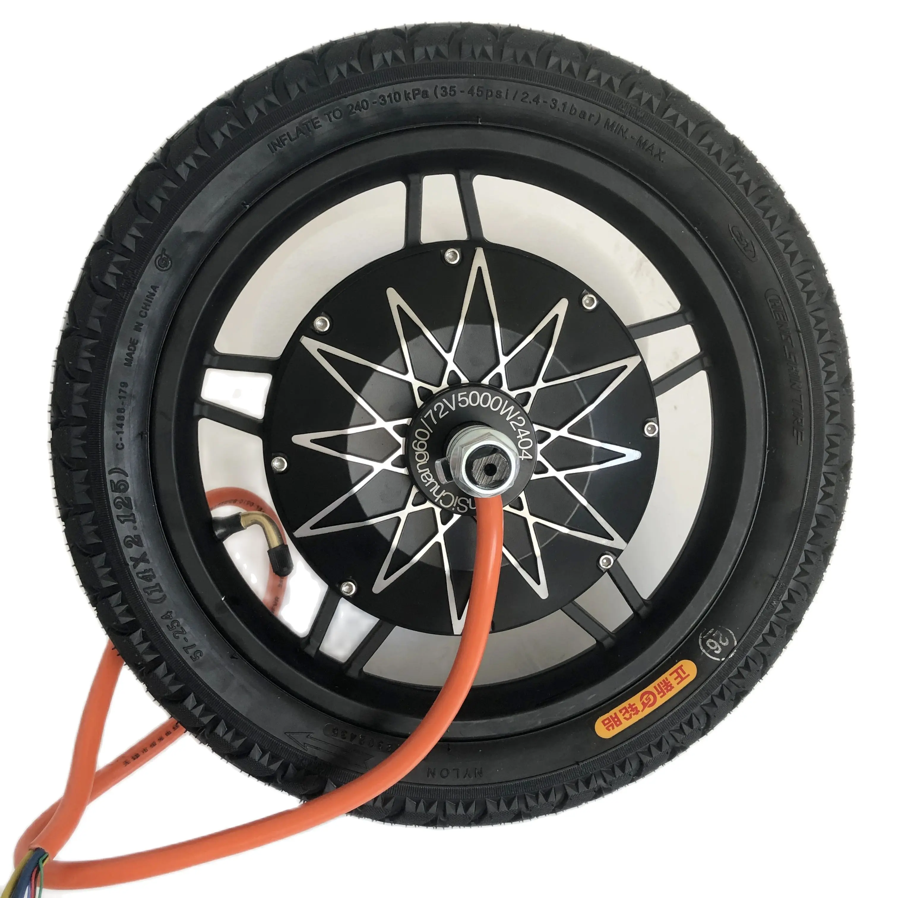 AliExpress 14" 60v 72v 5000w Rear Hub Motor 48V 1500W 3500w E Bike Scooter Motor With Anti- Skid Explosion Proof Tyre