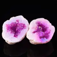 1PC Natural Agate Plated/Electroplated Cornucopia Crystal Cave Raw Stone Bare Stone Display Mineral Specimen Decoration Fortune 4