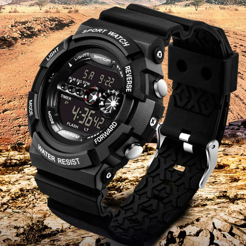 SPORT Digital Electronic Men's Watch Military Fitness Sports Wristwatches Outdoor Waterproof Shockproof Clock Relogio Masculino