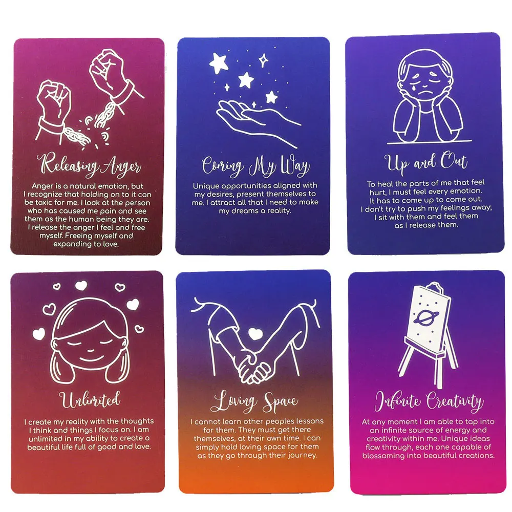 Hot Selling Mindful Messages Oracle Leisure Entertainment Card Family Gathering Divination Deck Tarot Board Playing Card Game