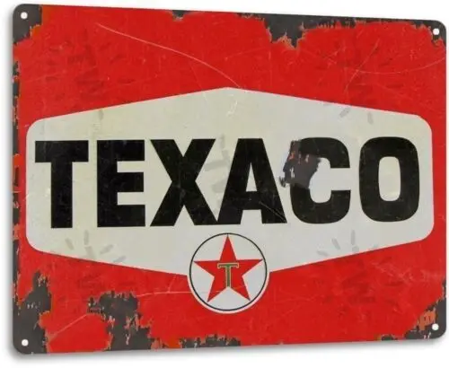 Texaco Logo Gas Oil Garage Shop Retro Vintage Rustic Wall De