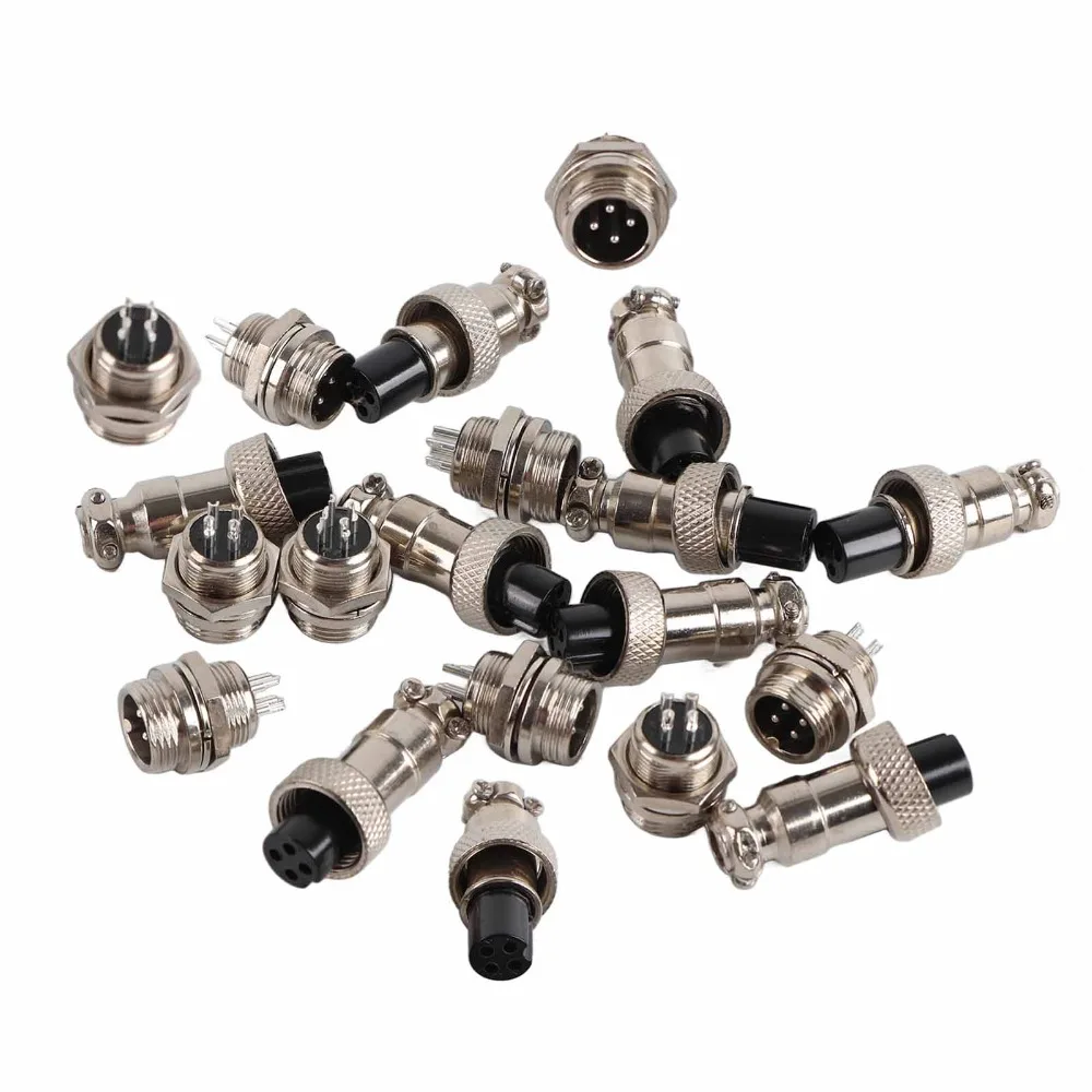 

10 Set Electronic Components GX12 Aviation Connector 4 Pin 5A Aviation Plug 12mm Waterproof Socket Connector Power Chassis