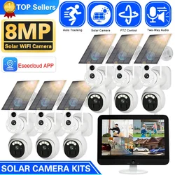 10CH 4K Solar Wifi PTZ Security Camera Sytem 12.5