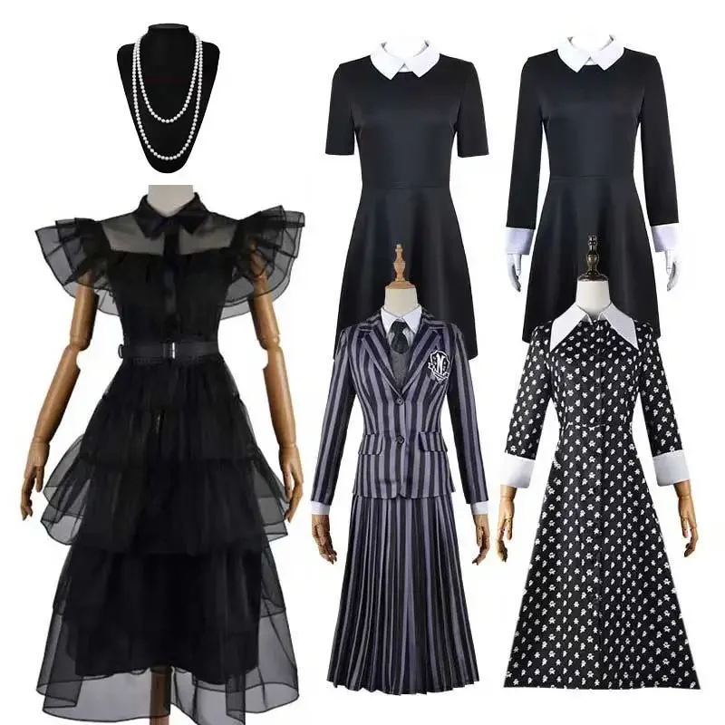 Women elder girls christesday black gothic dresses exact cosplay salon black school uniform Halloween costumes