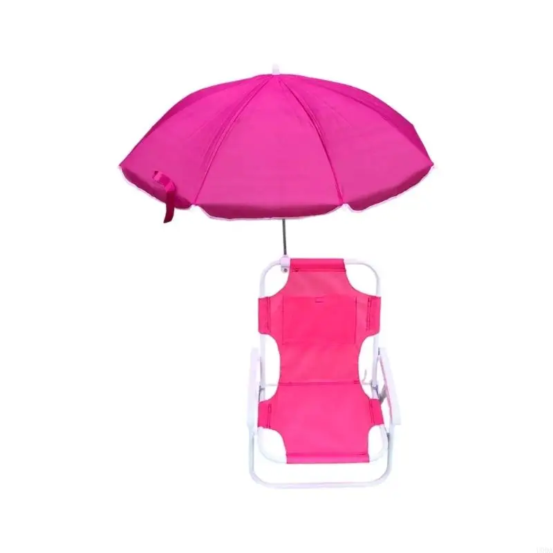  Children Sand Chair Builtin Sun Protections Umbrella Metal Construction Easy To Clean For Travel Storage