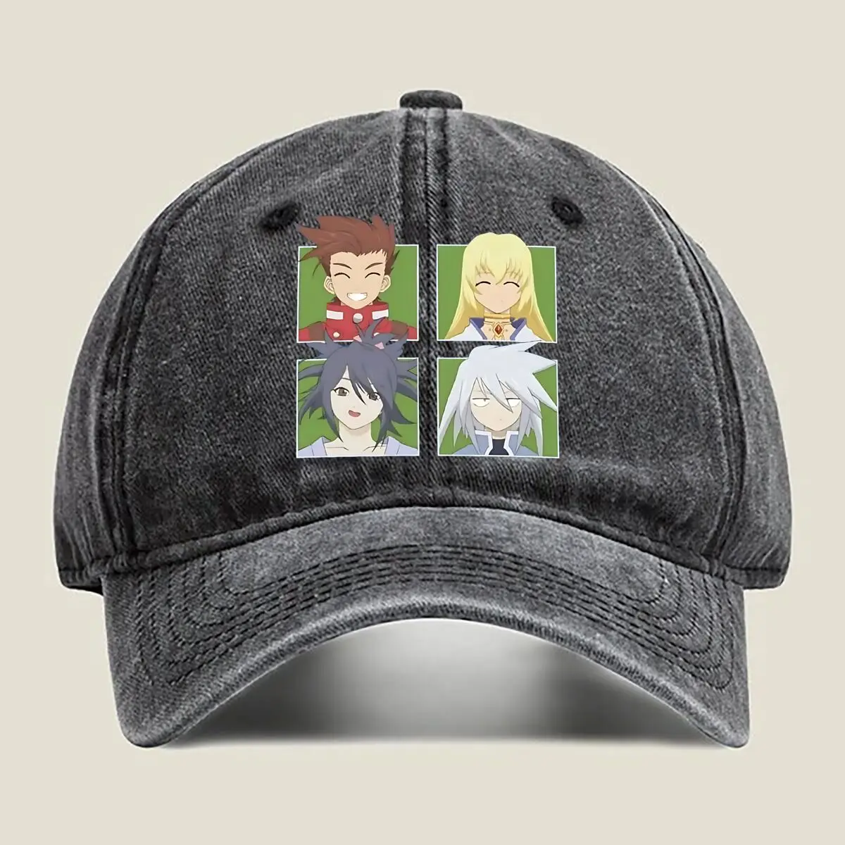 

Anime Group Anime group character - collage art Washed Baseball Cap