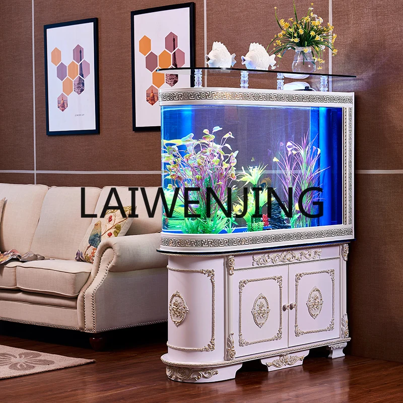 

European-Style Bullet Fish Tank Aquarium Living Room Large and Medium-Sized Glass Ecological Change Water Bottom Filter