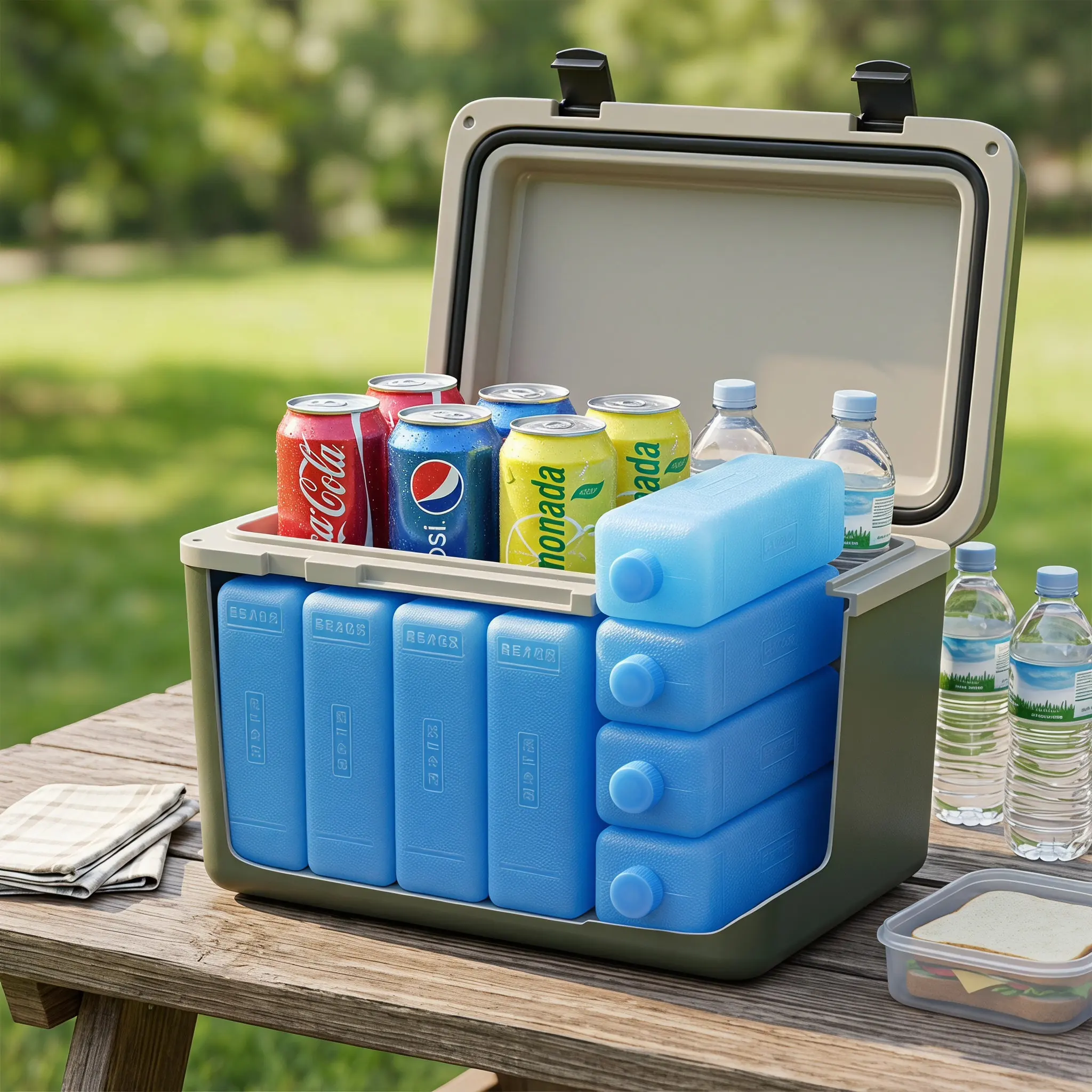 12Pcs Reusable Air Conditioner Ice Packs Crystal Cooling Blocks Compact Lightweight Coolers Lunch Boxes Travel Outdoor Use