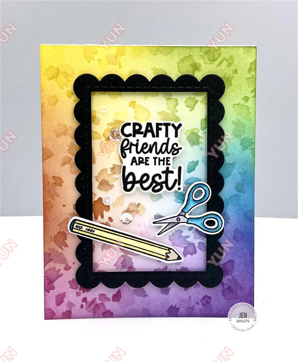 New Craft Metal Cutting Dies Stamps Sending You JOY Background Rotating Splatter Stencil DIY Greeting Card Handmade Scrapbooking