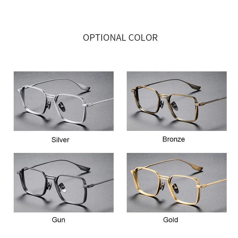 Multifocal Progressive Photochromic Reading Glasses for Men Big Face Retro Oversized Handmade Pure Titanium Reading Glasses