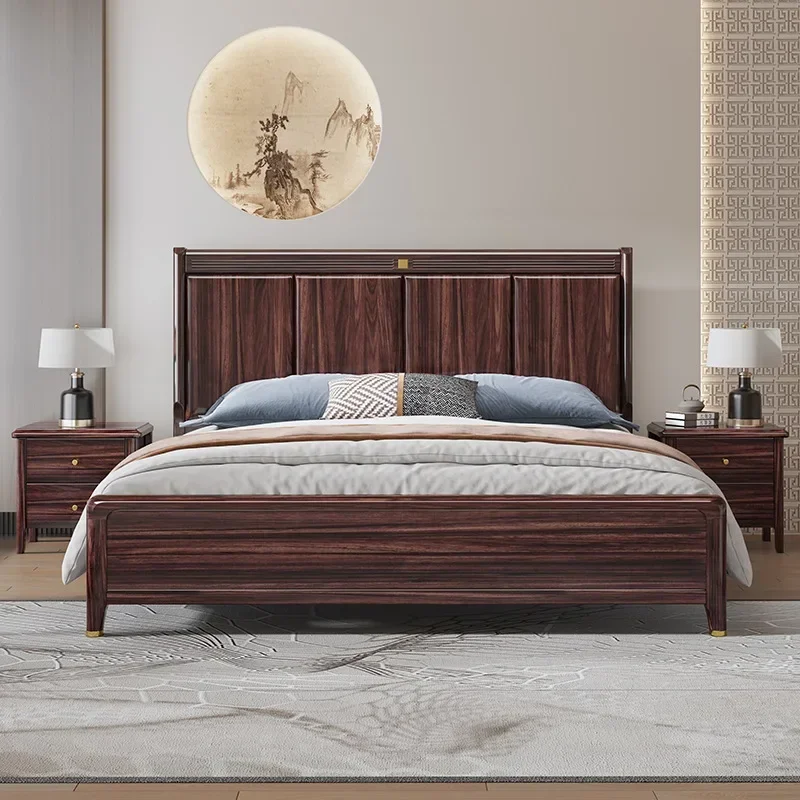 Chinese Solid Wood Bed for Bedroom Easy to Use High Quality Reinforced Frame Premium Quality Smooth Surface Stable Structure