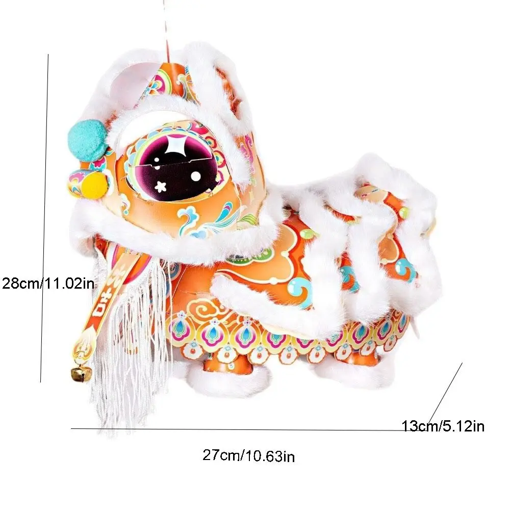 Picture 6: Lion Dance Mid-Autumn Festival Lantern Ancient Style DIY Material Package Chinese Style Lantern PVC Blessing Luminous Lantern