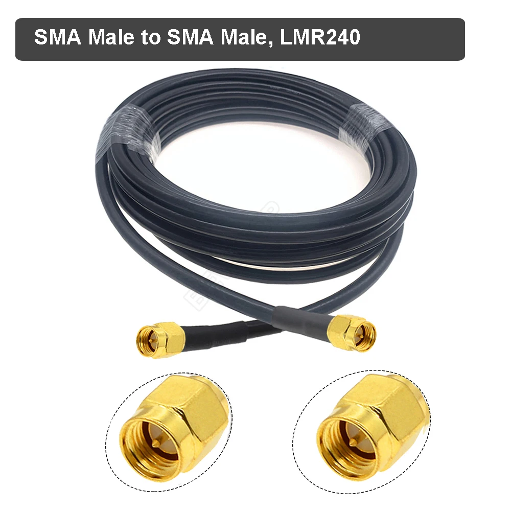 New SMA Male to SMA Male Plug LMR240 Low Loss RF Coaxial Cable 50 Ohm 50-4 Pigtail WiFi Router Antenna Extension Cord Jumper