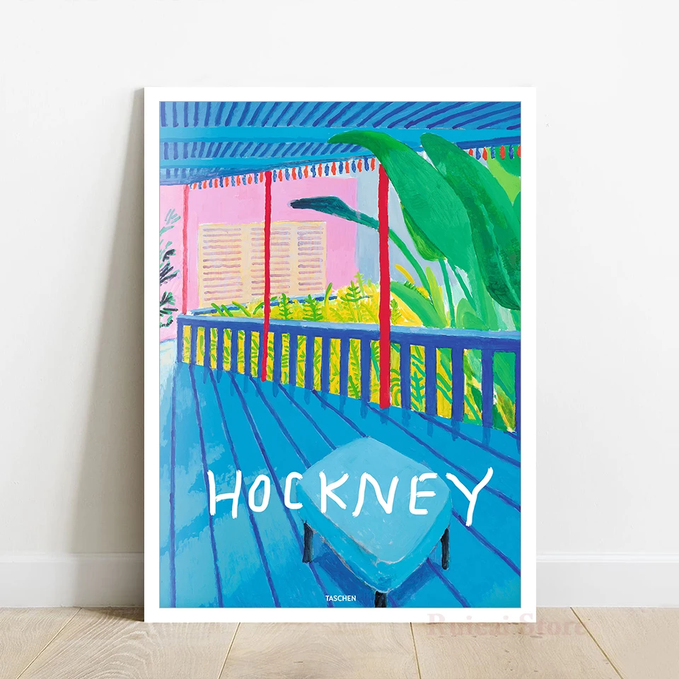 David Hockney Tropical Terrace Canvas Wall Art Poster, Colorful Contemporary Painting Print, Modern Aesthetic Home Decor