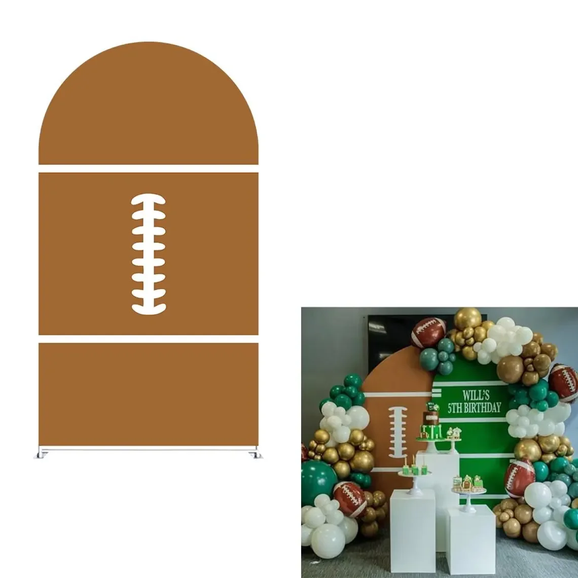 Mocsicka 2-Sided غطاء قوس الرجبي تحت عنوان الطرف الديكور خلفية استحمام الطفل قوس جدار الاطفال حفلة عيد ميلاد صور راية الدعائم