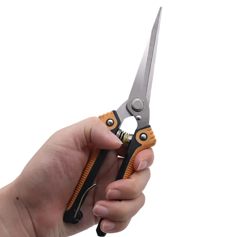 Stainless Steel Garden Craft Scissors, Fruit Picking and Pruning Tools, Elbow Grape Scissors