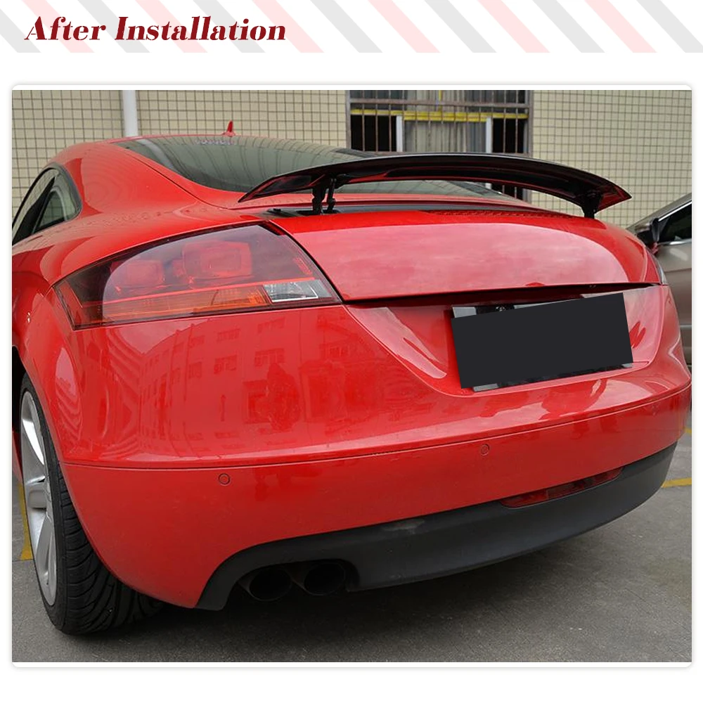 Car Rear Trunk Rear Racing Spoiler for Audi 8J TT TTS Sline MK2 2008-2014 FRP Black Rear Wing Boot Lip Body Kits Carbon Fiber