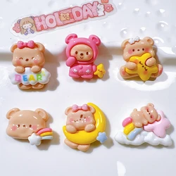 10 Pcs New Mini Lovely Cartoon Animal Little Bear Series Resin Diy Jewelry Children Gift Hairpin Accessories