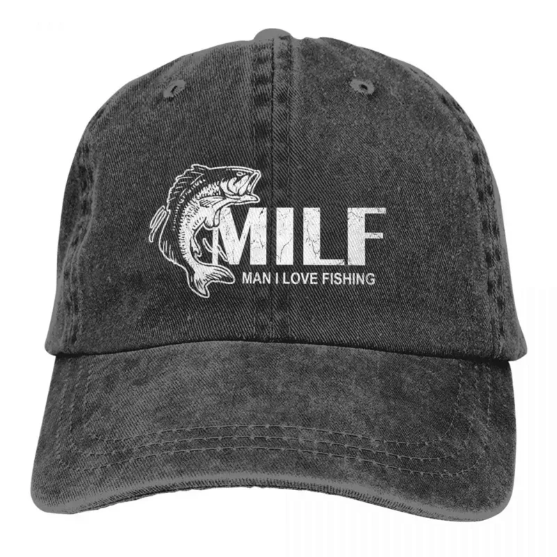 

Y2K Fishing Baseball Caps Peaked Cap MILF MEME ART Sun Shade Cowboy Hats for Men Trucker Dad Hat