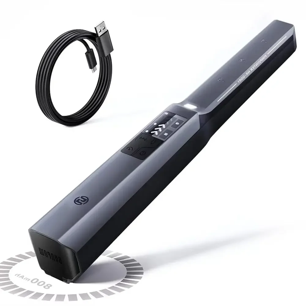 SUNPOW Handheld Metal Detector Pinpointer,IP68 Waterproof Rechargeable LCD 360°Scan High Sensitivity Detector Wand for Underground Coin Jewelry Gold Nugget Beach River Detecting