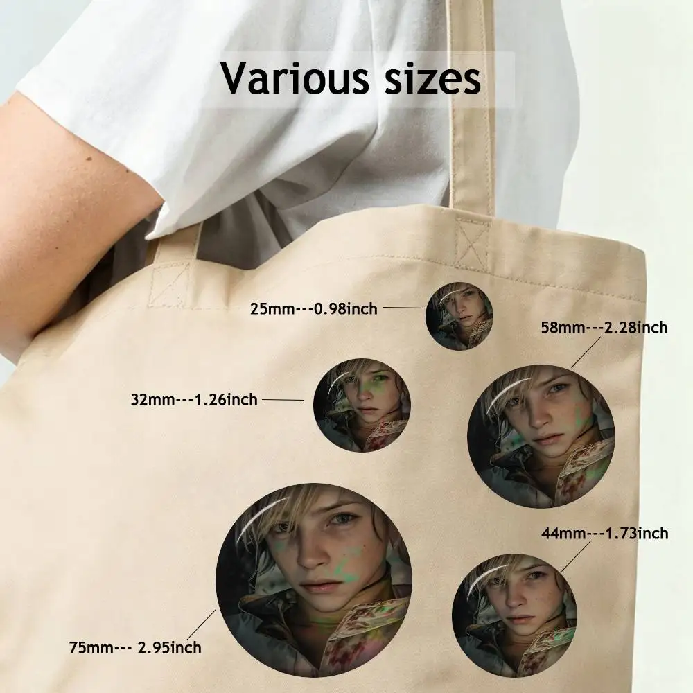 Horror A-Heather Masons Silent Hill Pins Y2K Funny Characters Badge Fashion Jewelry Accessories Round Snap-in Brooch on Backpack