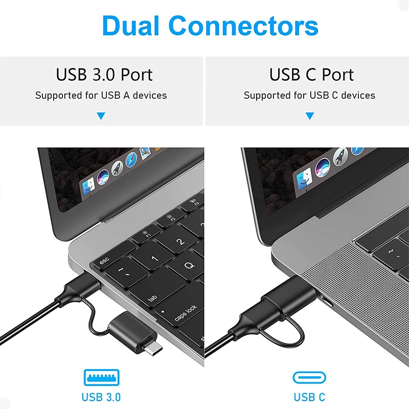 4 In 1 USB 3.0 USB C hafıza kartı okuyucu SD TF CF MS 4 yuvaları 5Gbps okuma yazma paralel erişim ile kompakt Flash kart adaptörü