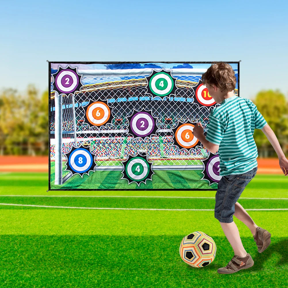 Set di tappetini da calcio da 100 cm con palline adesive Toss Goal Game Set di mini giochi di calcio pieghevoli per bambini Ragazzi Ragazze