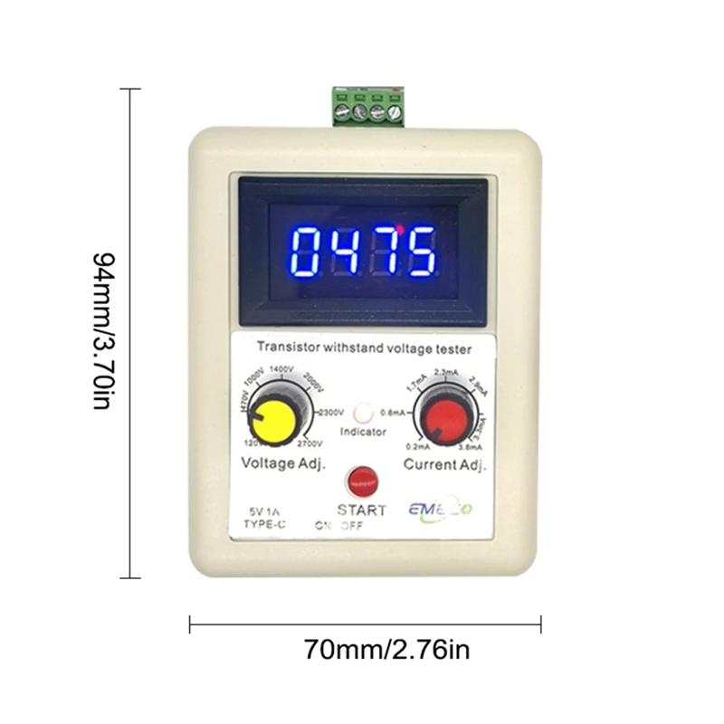 110V-2600V IGBT Voltage Capability Tester Diode MOS Triode Digital Voltmeter Tester Portable Withstand Voltage Tester