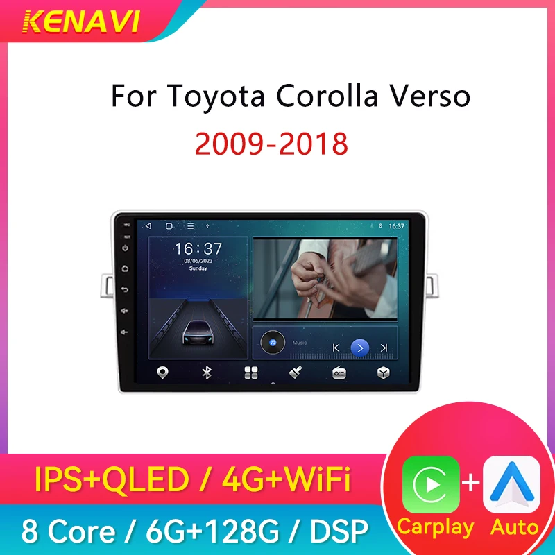 Car Stereo Radio For Toyota Verso R20 2009-2018 Carplay Android Auto GPS Screen Head Unit Lntelligent Center Multimedia Player