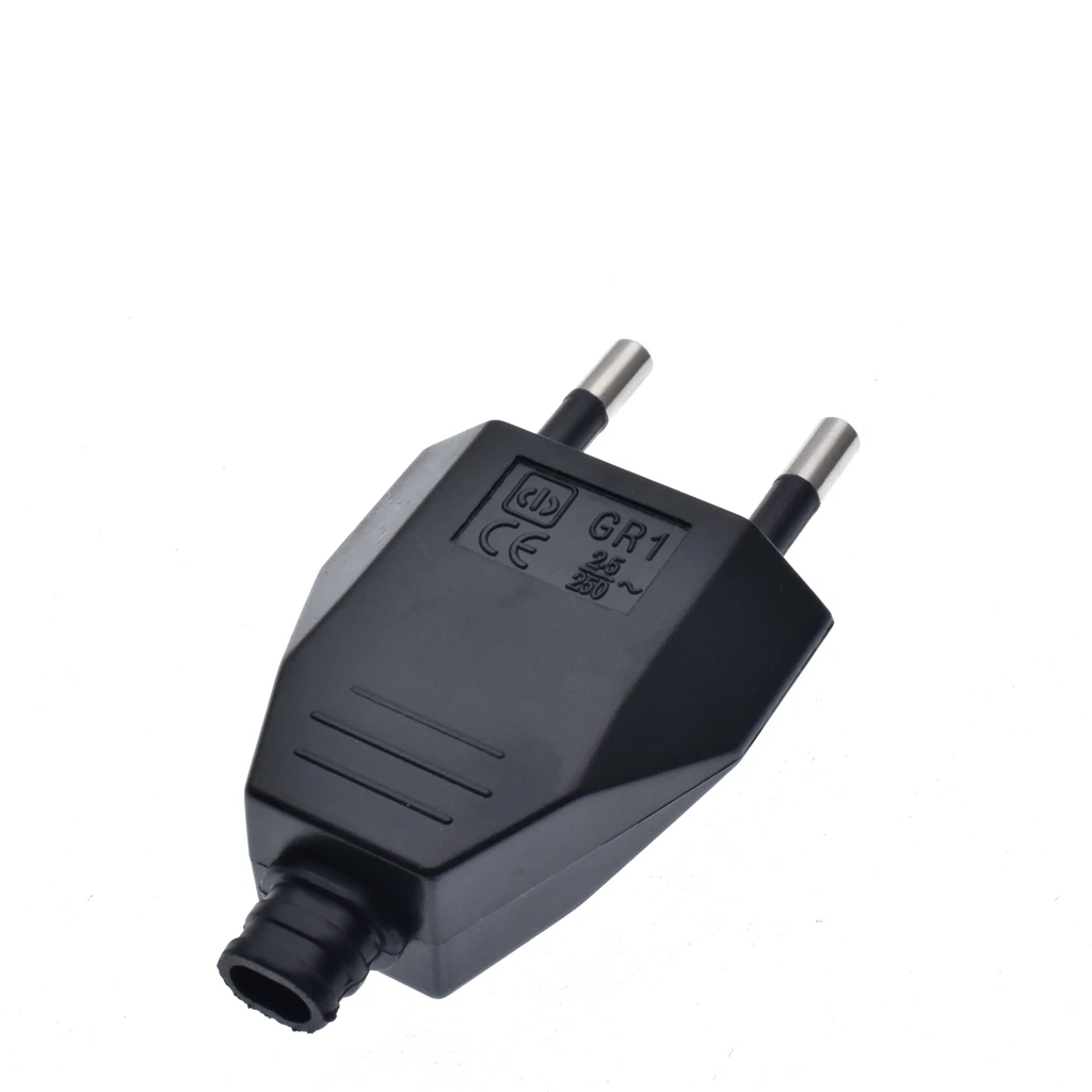 Rewirable（4.0mm) European Plug 250V 2.5A CE 2 Pin Wireless Male Plug For DIY Power Cord