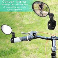 2pcs Bike Mirror 360 Degree Adjustable Rotatable Handlebar Mirror Mtb Riding Flat Oval Rearview Mirror For Bicycle Road Bik E1l3