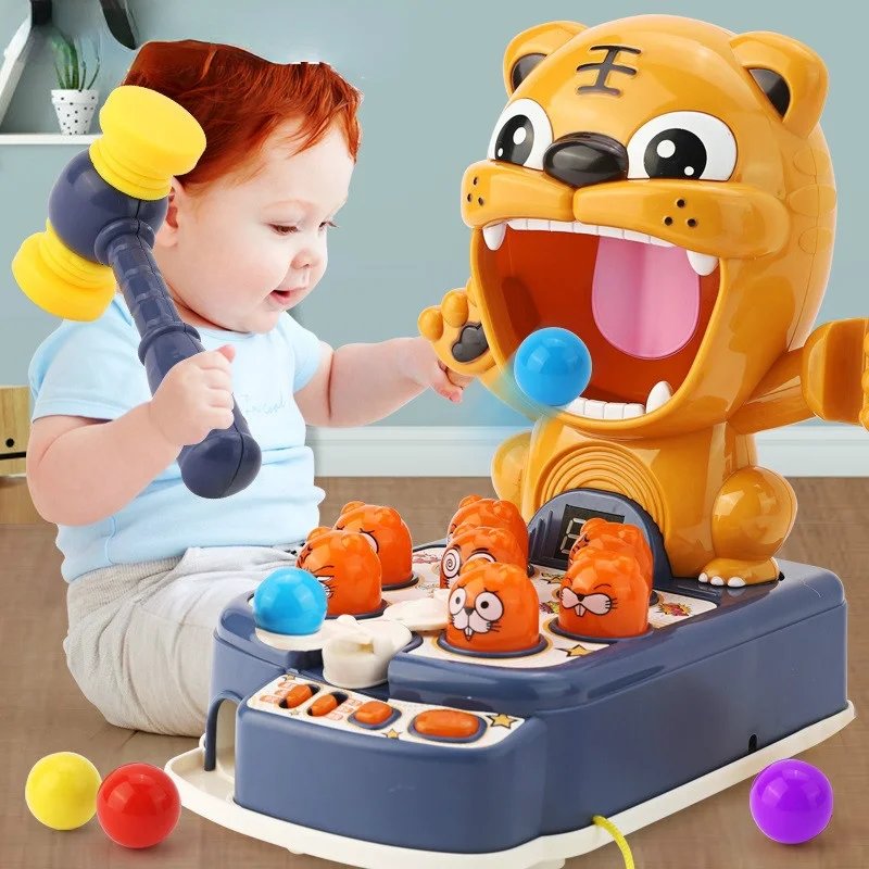 Tiger Hammering Hamster Interactive Learning Pounding Kids Children Puzzle Toy