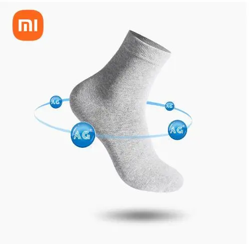 xiaomi mijia silver ion antibacterial and deodorant socks for men individual packaging cotton solid color mid-tube socks