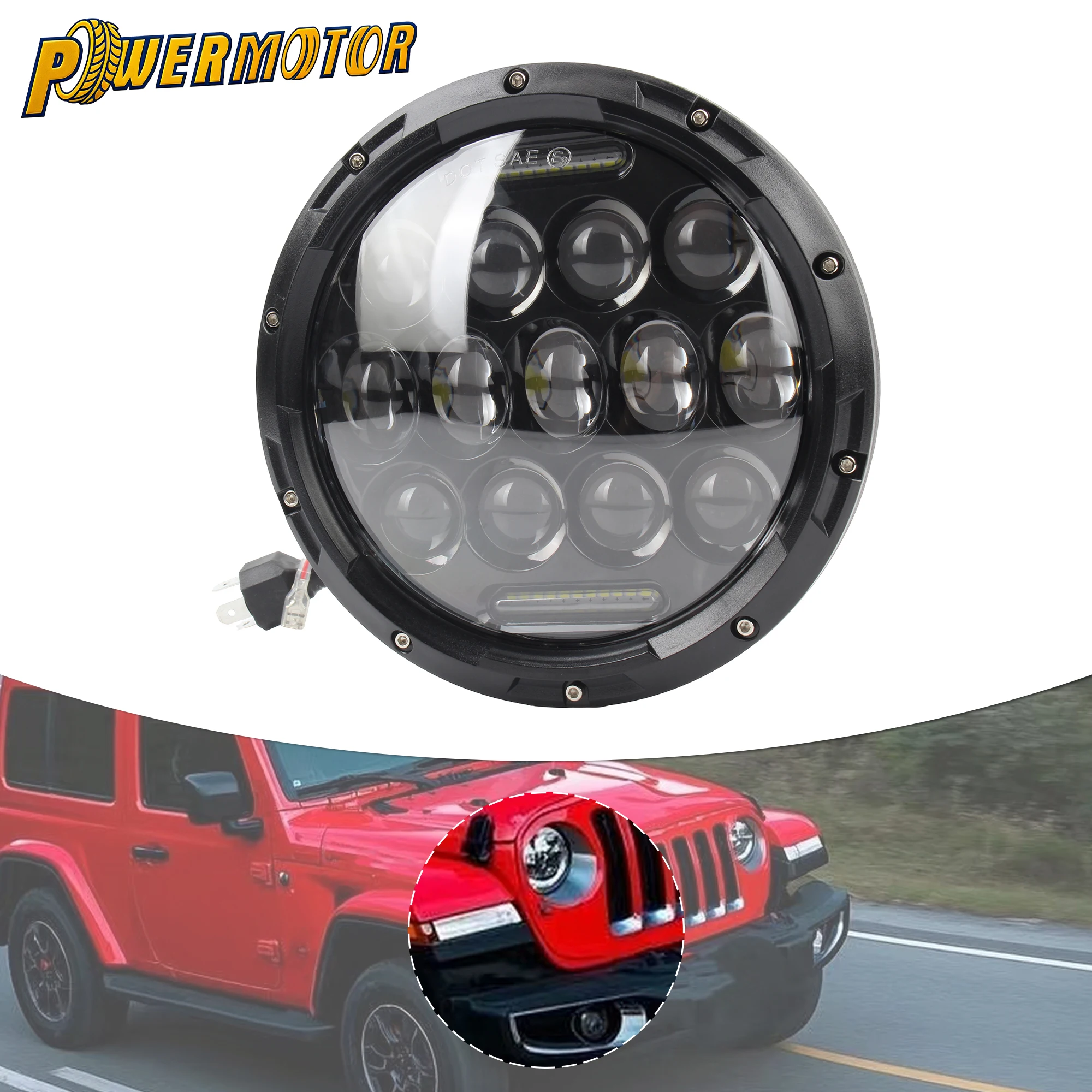 

7 Inch Motorcycle Round LED Headlight For for Yamaha Harley Touring Road King Cafe Racer For JEEP Wrangler Headlamp Modified