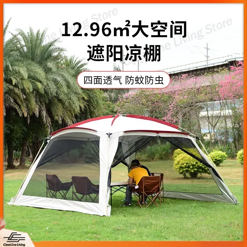 Alltel Outdoor Canopy Tent for 6-10 People Folding Beach Shade Pergola Rainproof Fishing Tent Camping Gear Portable Pop Up