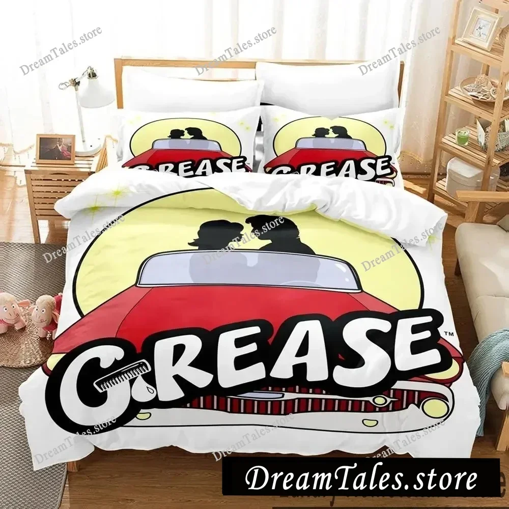 

3D Print Grease Bedding Set Boys Girls Twin Queen King Size Duvet Cover Pillowcase Bed Boys Adult Home Textileextile741