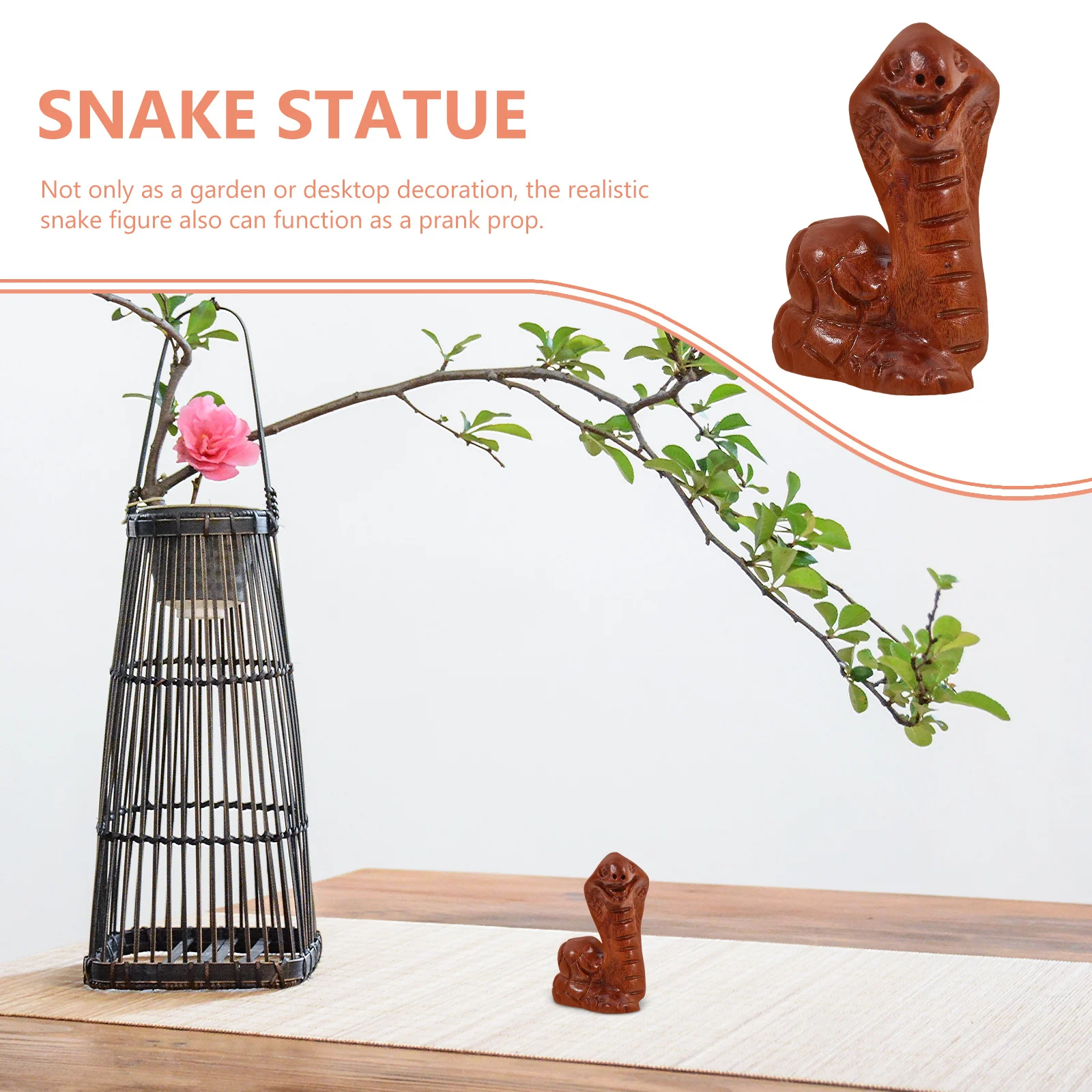 

Small Snake Ornaments Home Decor Wood Carved Figurines Sculpture Statue Brown Rosewood