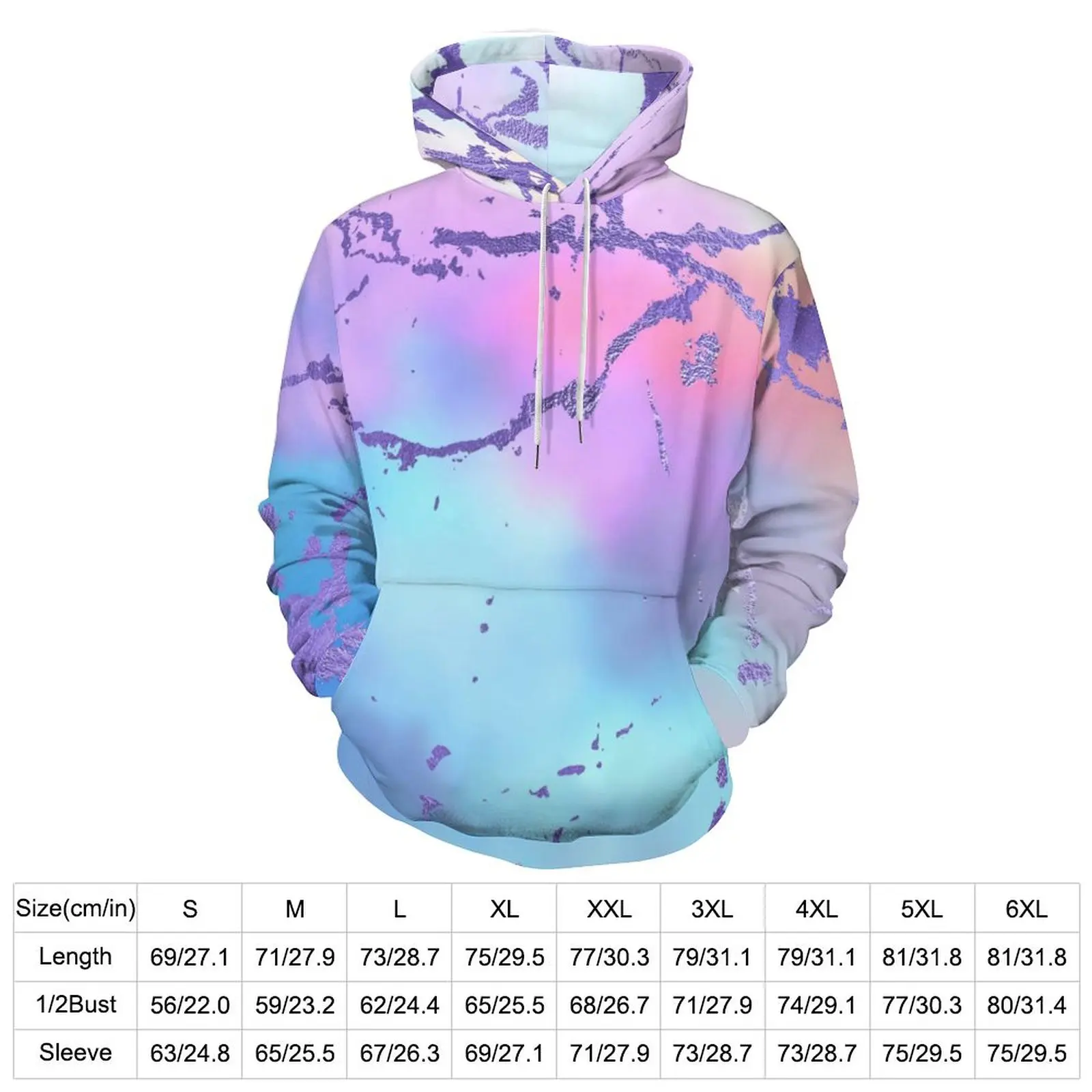 Sudaderas con capucha informales con estampado abstracto, sudadera con capucha de manga larga de Color mezclado Tie-Dye Hip Hop, Tops de gran tamaño personalizados de estilo callejero de primavera