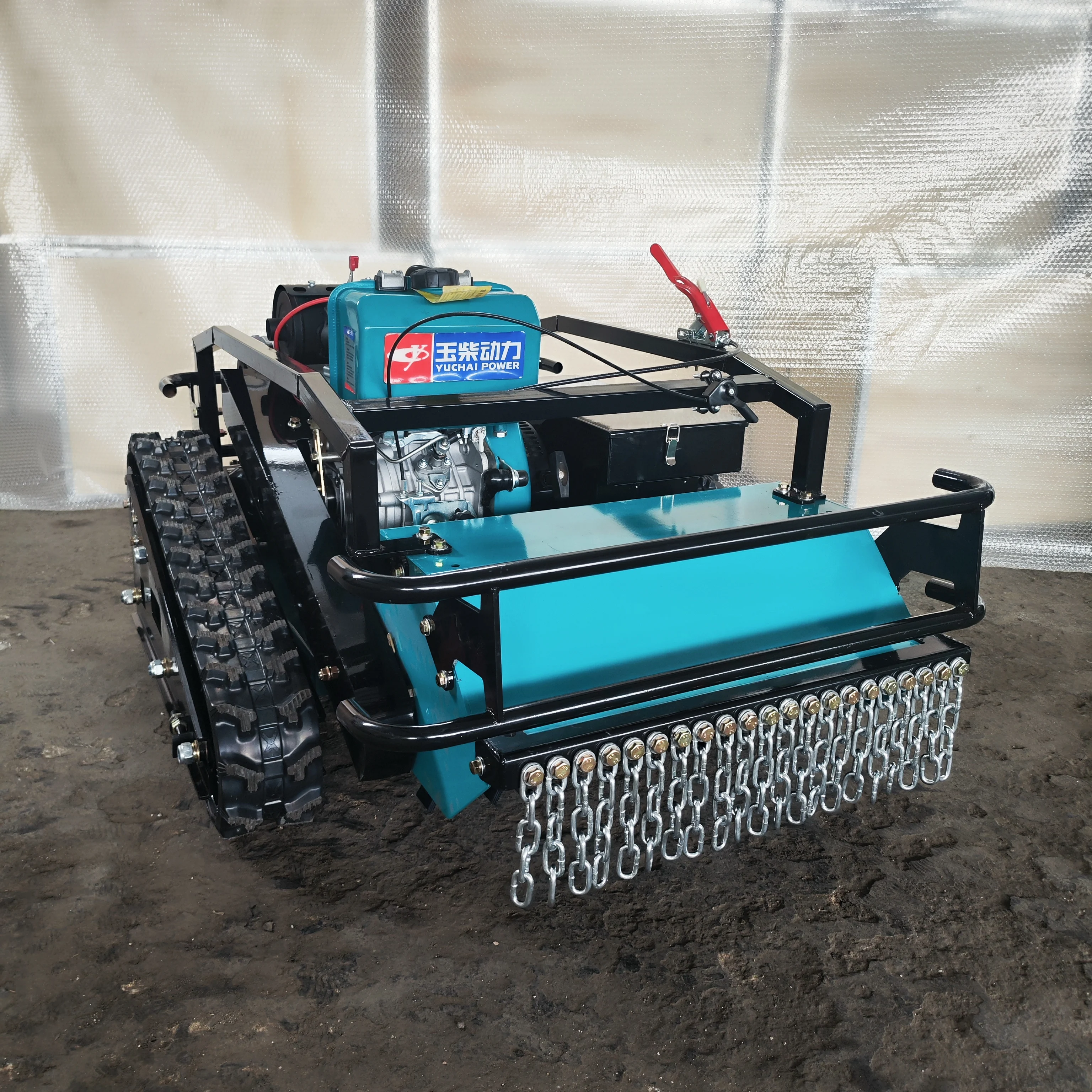 Kostenlose Lieferung CE EPA Motor Rasenmäher, landwirtschaftlicher Gummiketten-Roboter-Rasenmäher mit Fernbedienung