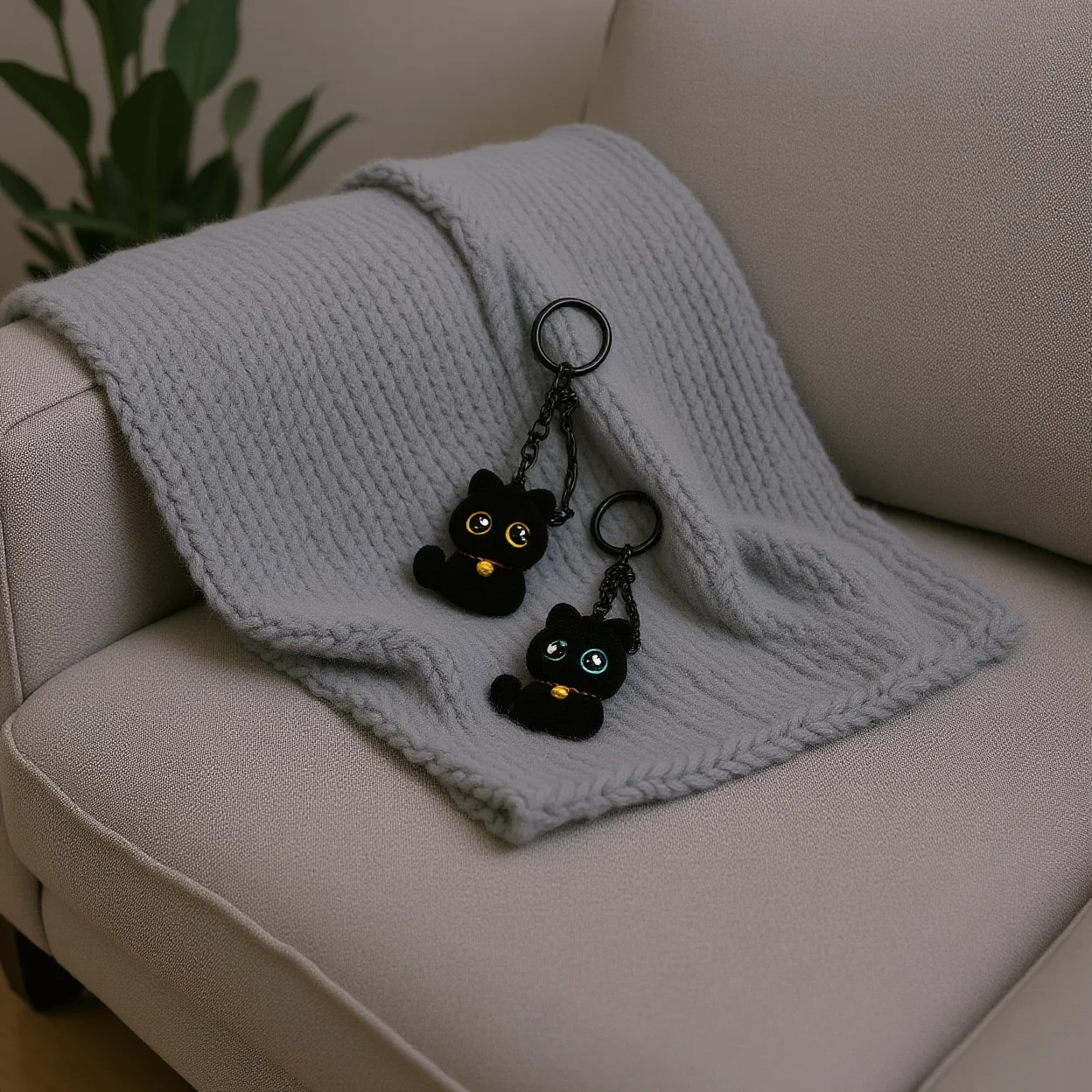 Bell Keychain Stable Cartoon Kitten Pendant Bag Charm Cute 3d Keychain For House Keys Handbags Colleagues