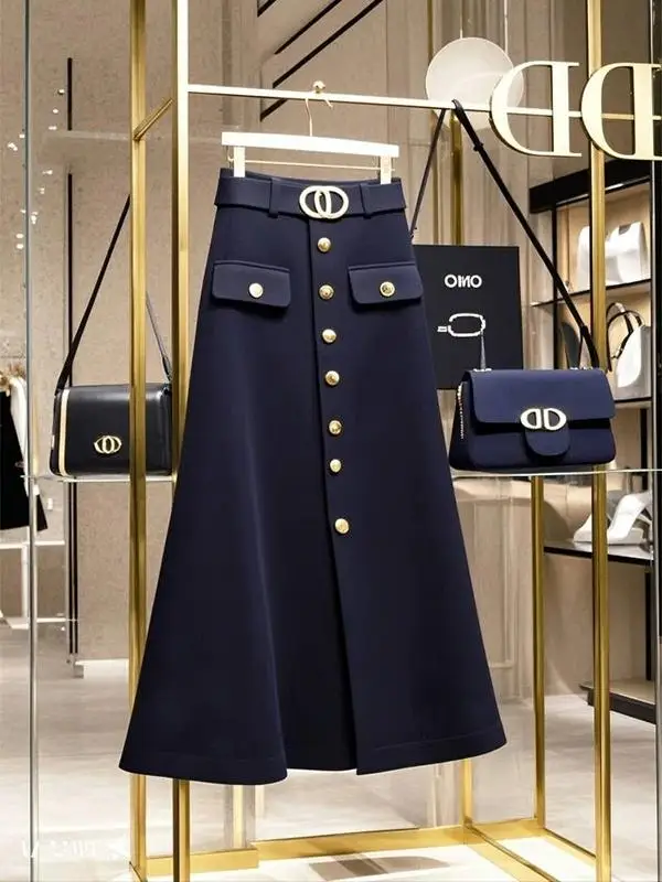 

Ele White irt V-ne Women's Faion Set Spring 2025 Long Sve Button Closure Skirt Two-piece Ensemble Sli Unique