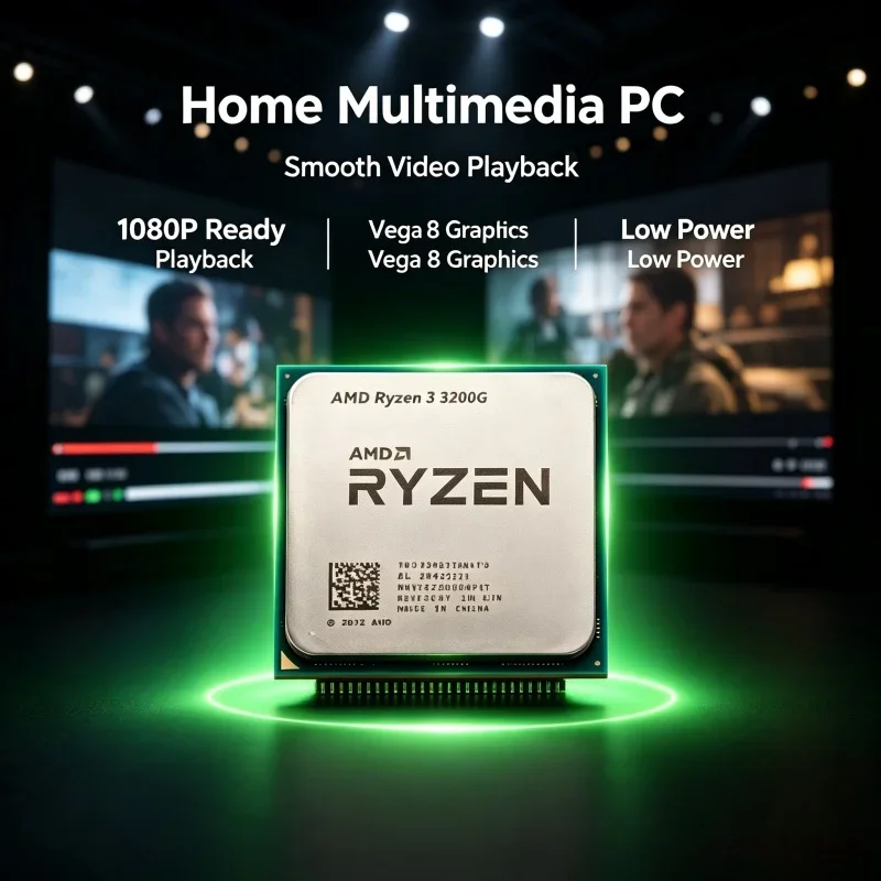 Daily Study & Web Browsing Desktop Processor R3 3200G AMD AM4 Socket 3.6GHz 4 Thread Low Heat APU Tray CPU