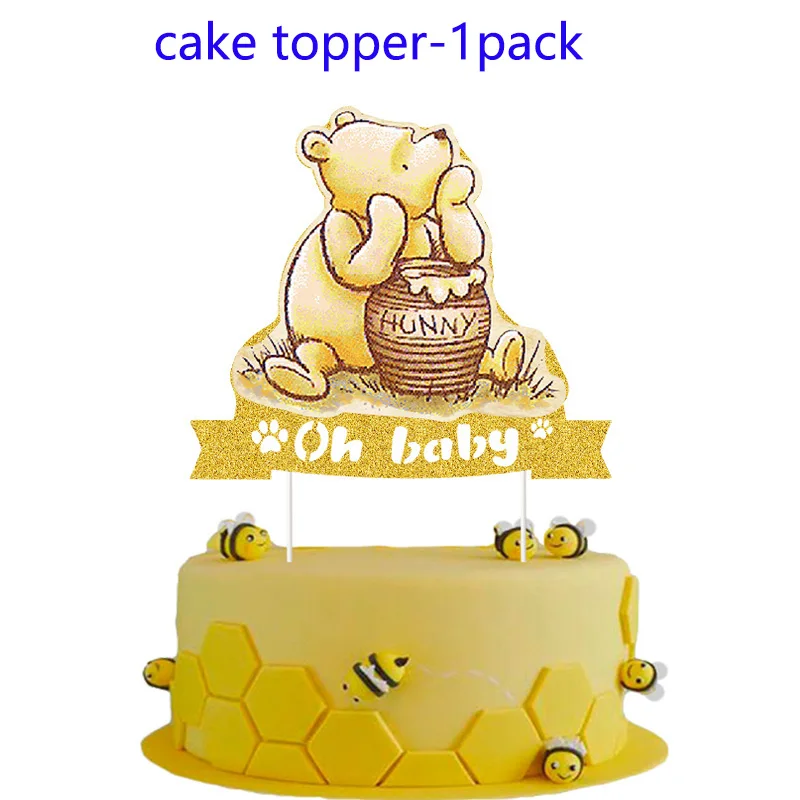 Disney Winnie de Poeh Feestdecoratie Feestservies Set Decor taarttopper banner voor meisjes Verjaardagsfeestje Supplies Set