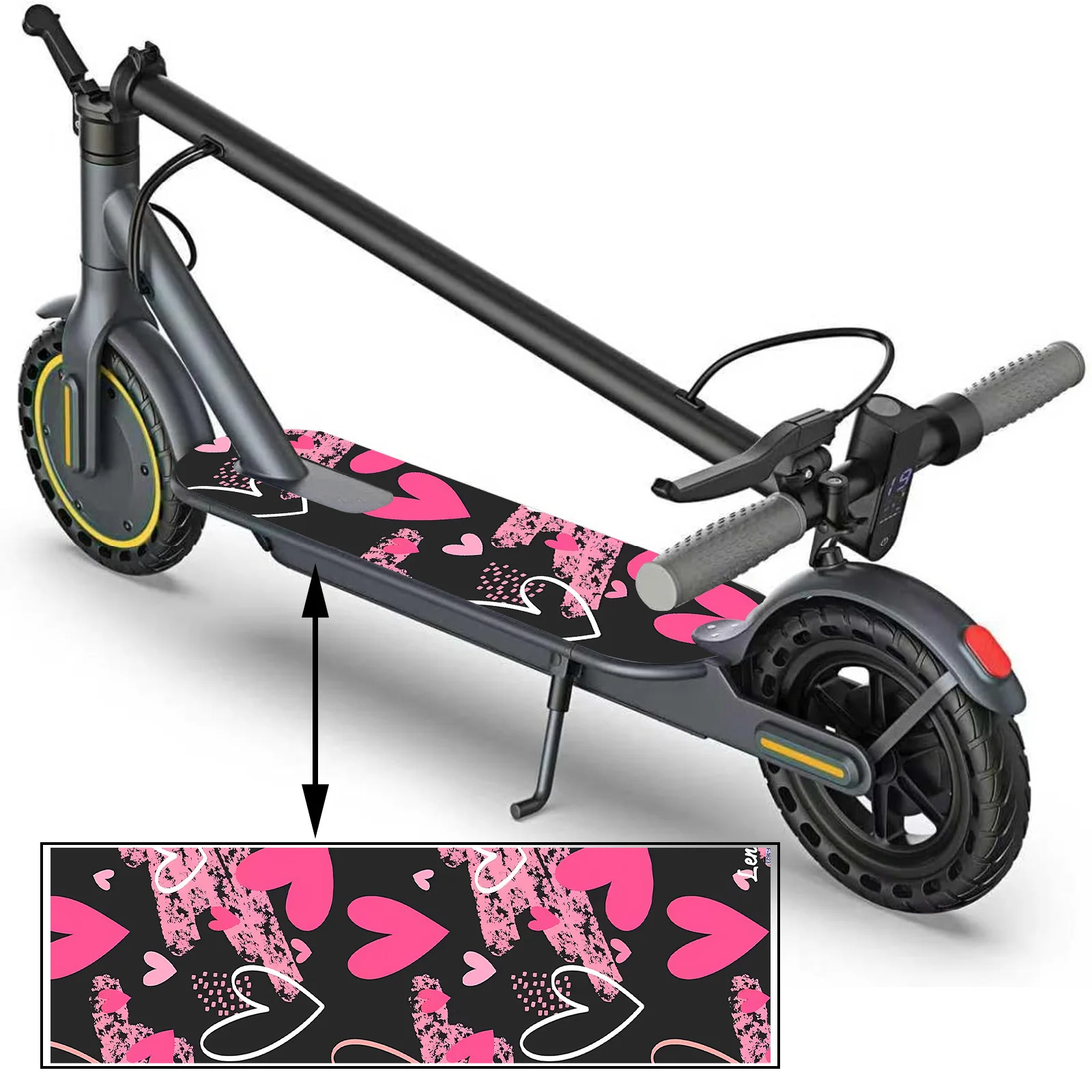 

1 black powder love graffiti, scooter matte sticker, matte surface, skateboard body sticker, personalized installation PVC